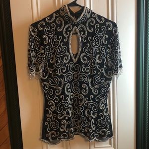 Beautiful formal top with intricate beading work
